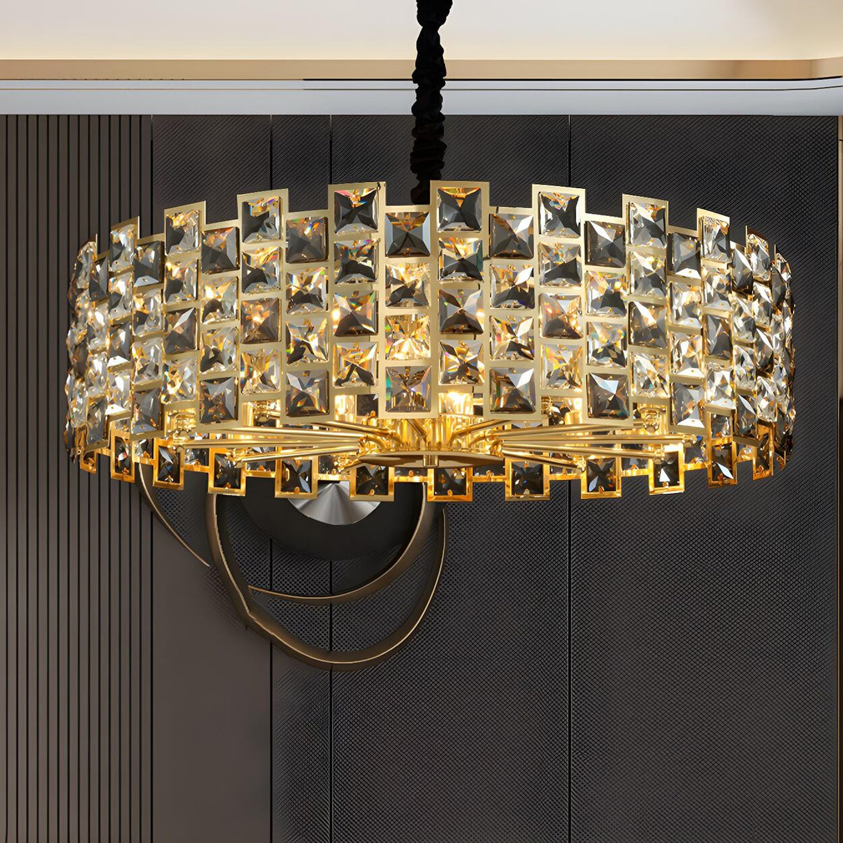 Luxury Crystal Round Chandelier for Living Room Image - 4