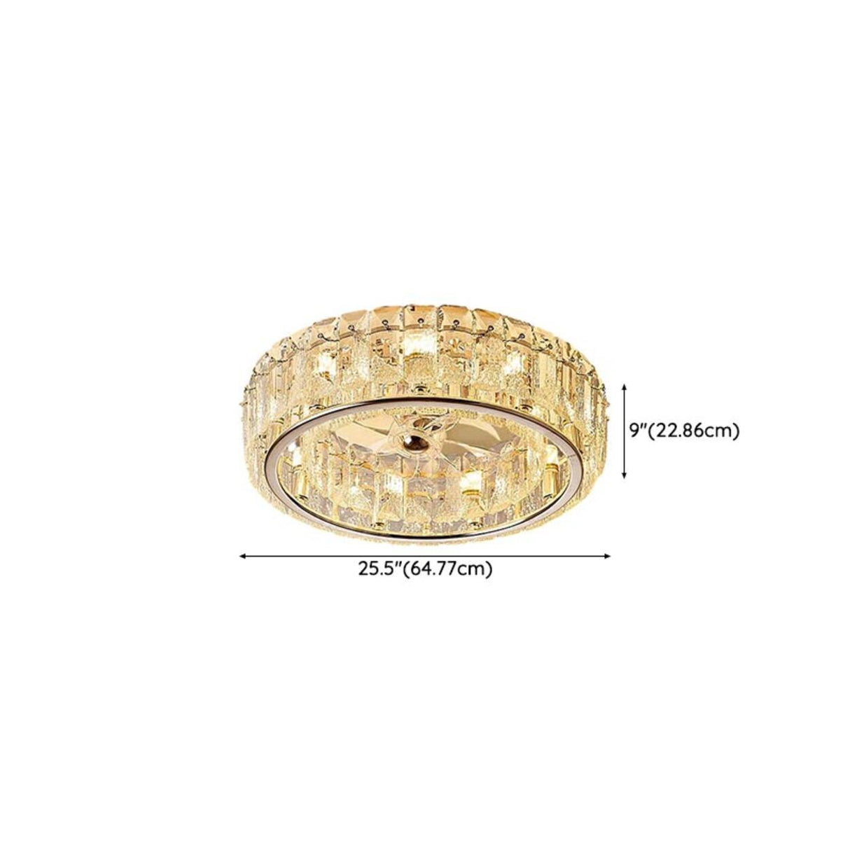 Luxury Crystal Round Remote Ceiling Fan with LED Light