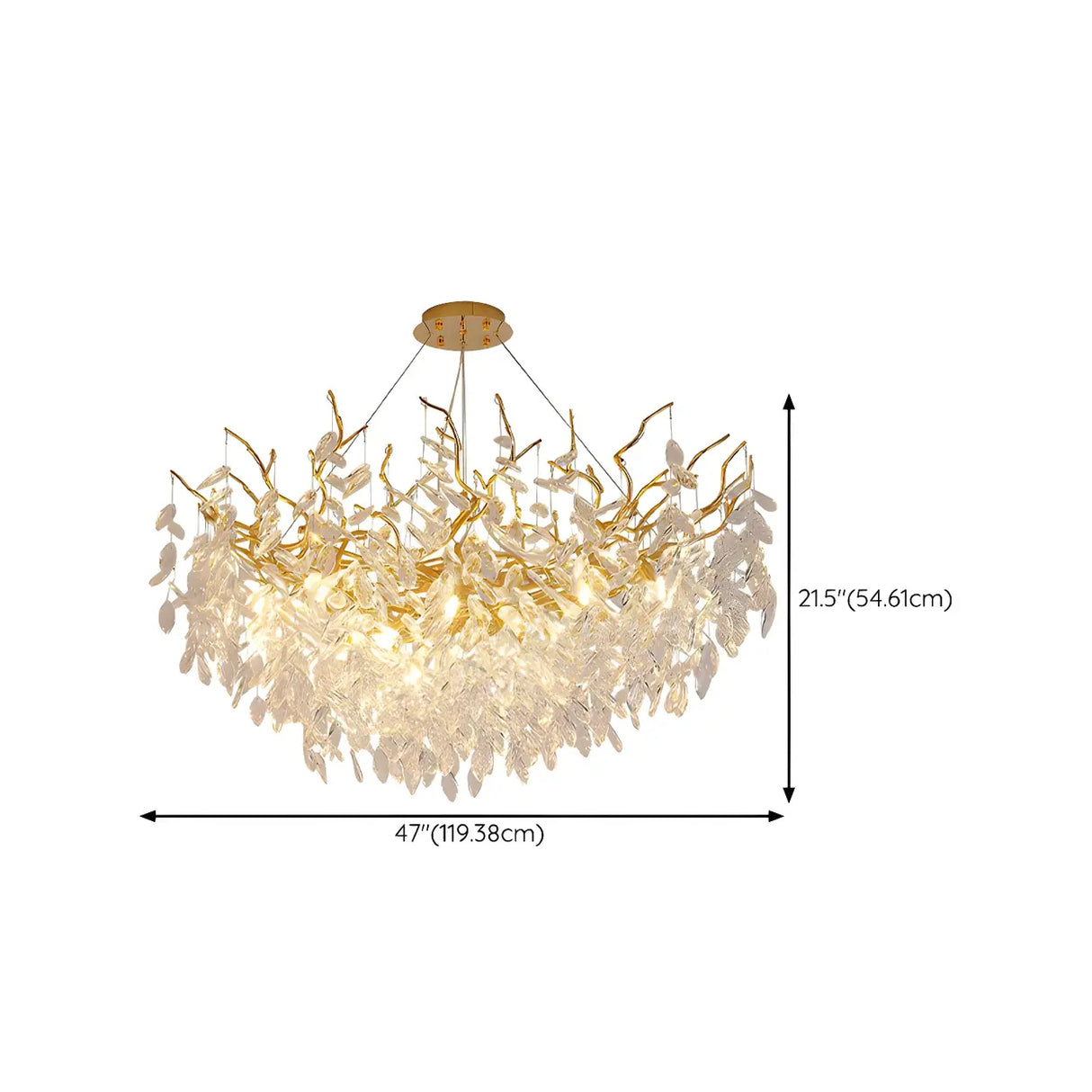 Luxury Crystal Tree Branch Chandelier Living Room Image - 11