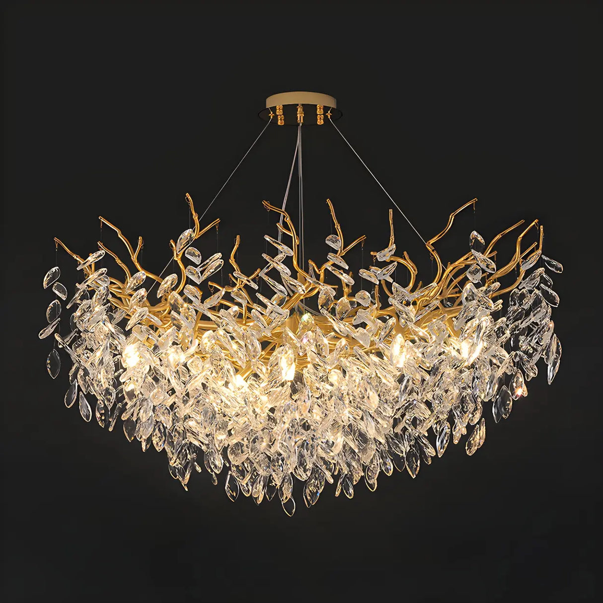 Luxury Crystal Tree Branch Chandelier Living Room Image - 6