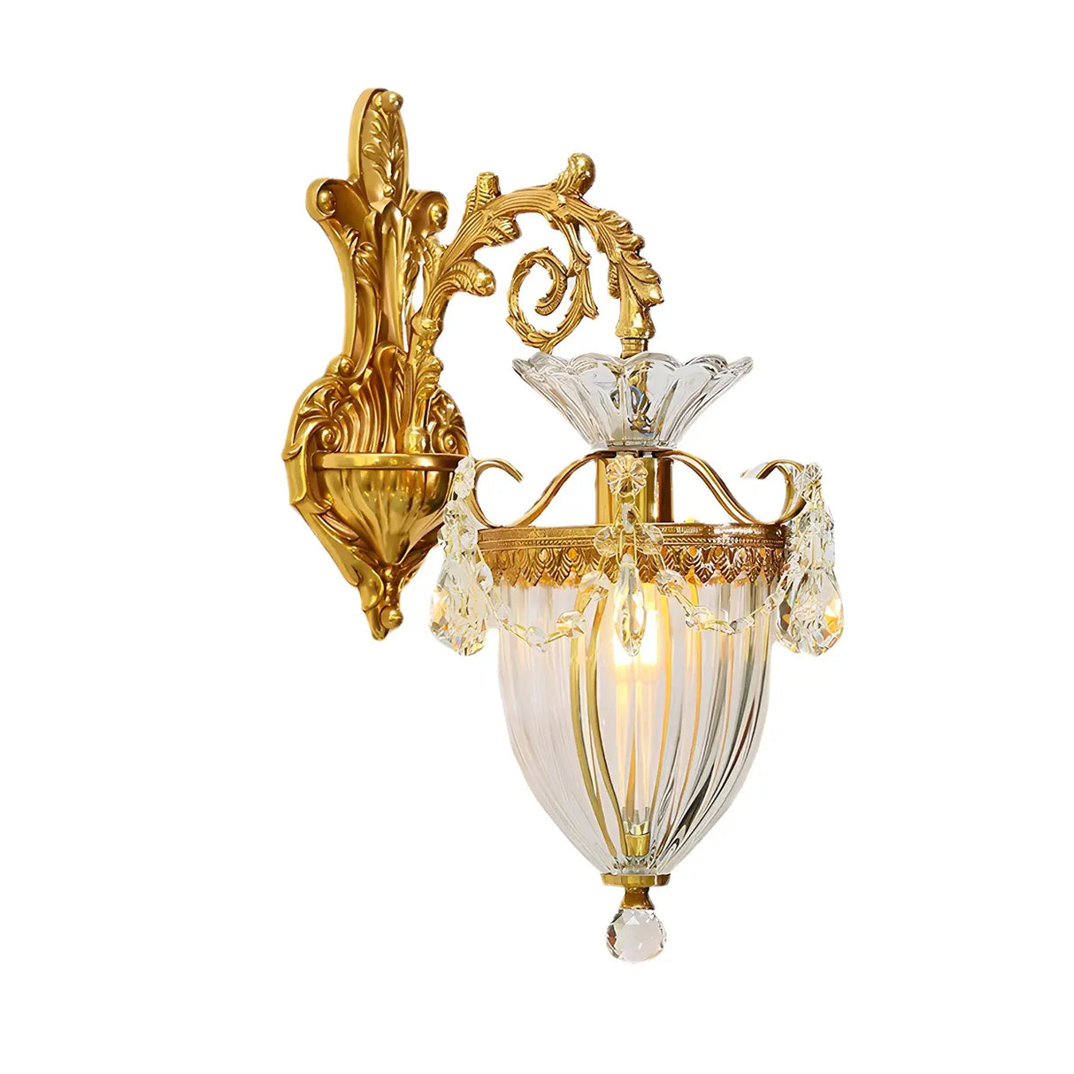 Luxury Crystal Wall Sconce with Gold Finish, Double Light Image - 6
