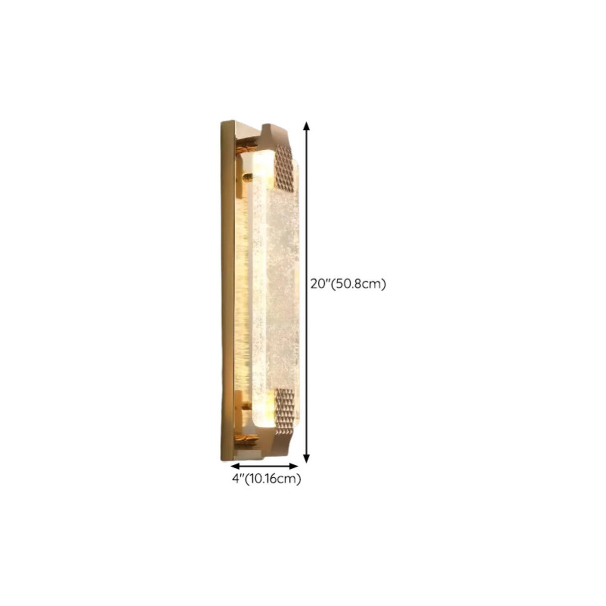 Luxury Geometric Crystal Panel Gold Wall Sconce Image - 20