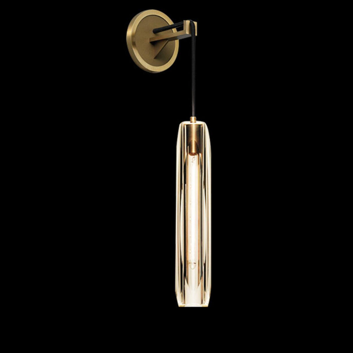 Luxury Geometric Gold Rock Crystal Wall Sconce Image - 8