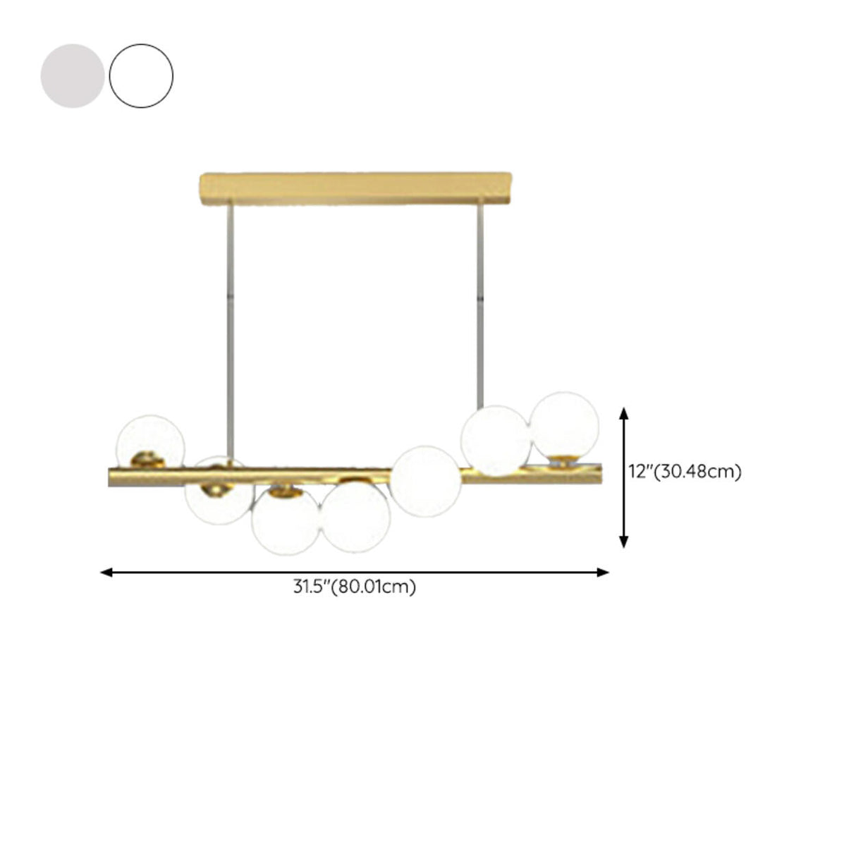 Luxury Globe Glass V-Shaped Island Pendant Light