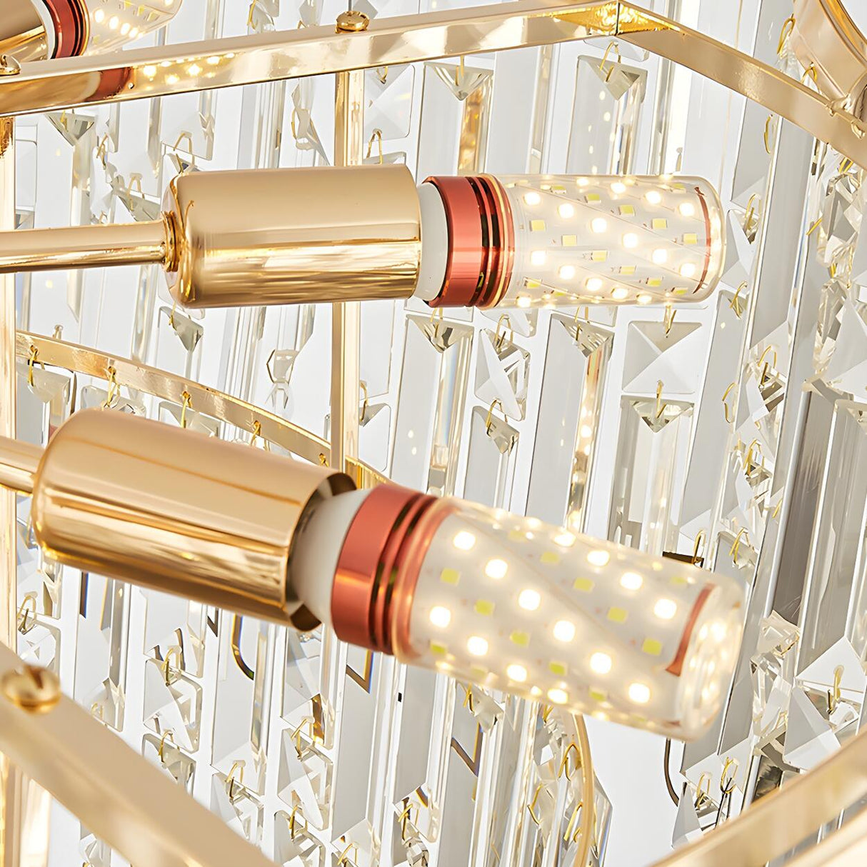 Luxury Gold Tiered Waterfall Crystal Chandelier Image - 10