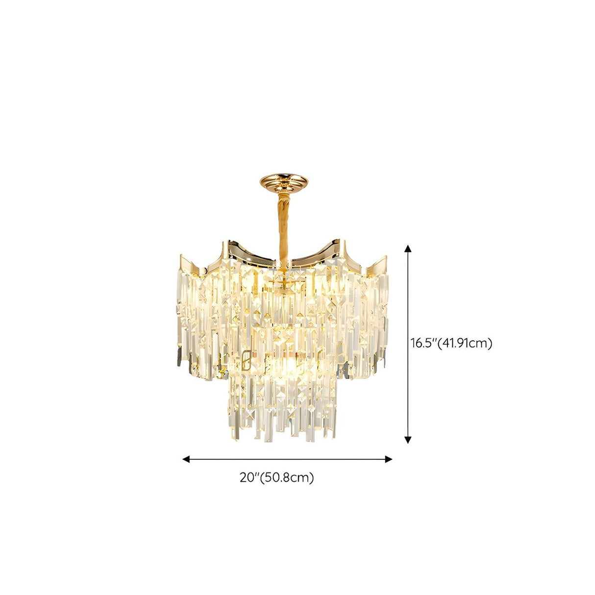 Luxury Gold Tiered Waterfall Crystal Chandelier