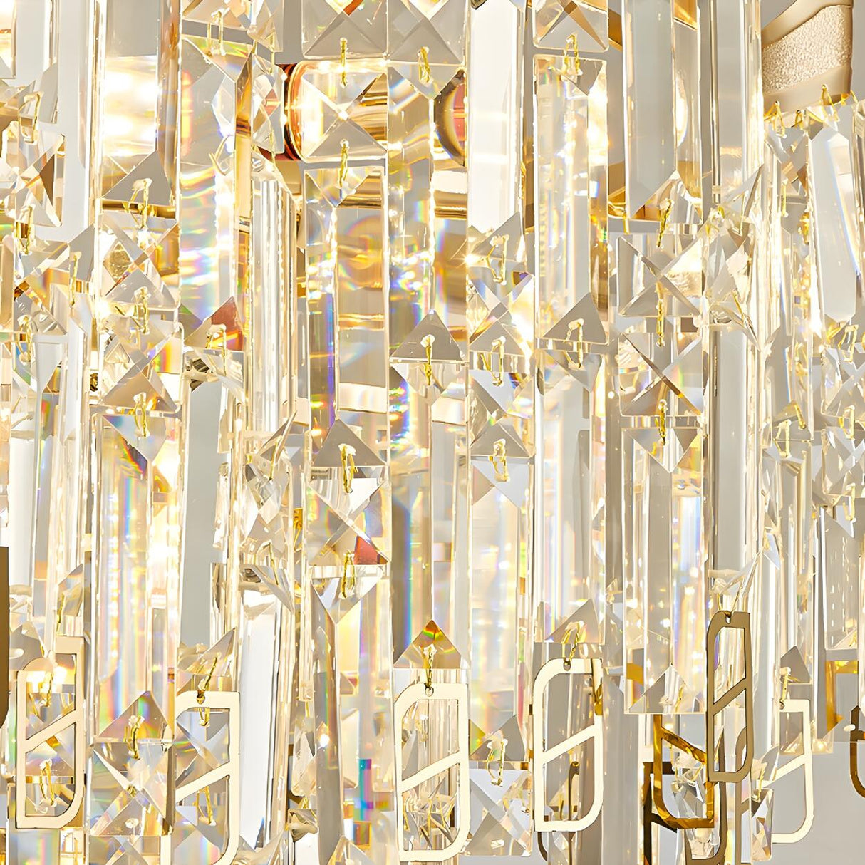 Luxury Gold Tiered Waterfall Crystal Chandelier Image - 8