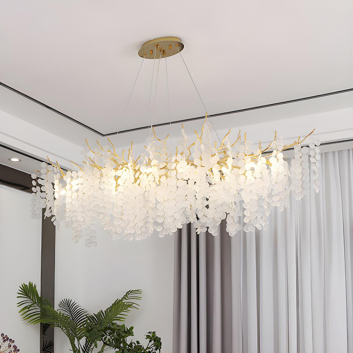 Luxury Gold Tree Branch Island Chandelier Light Image - 10