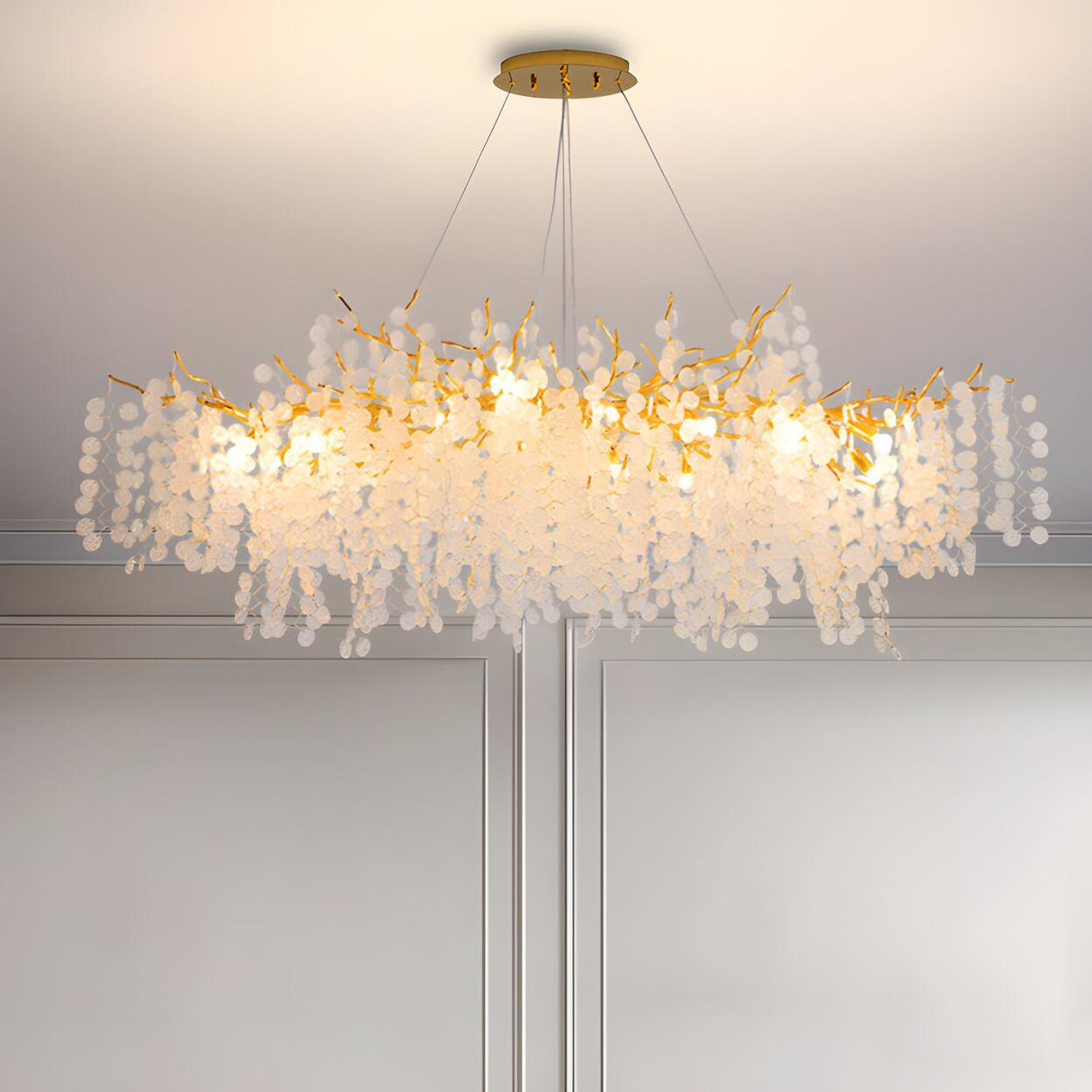 Luxury Gold Tree Branch Island Chandelier Light Image - 11