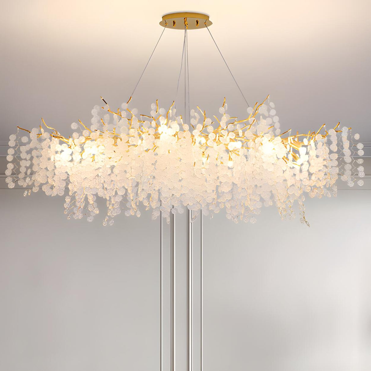 Luxury Gold Tree Branch Island Chandelier Light Image - 12