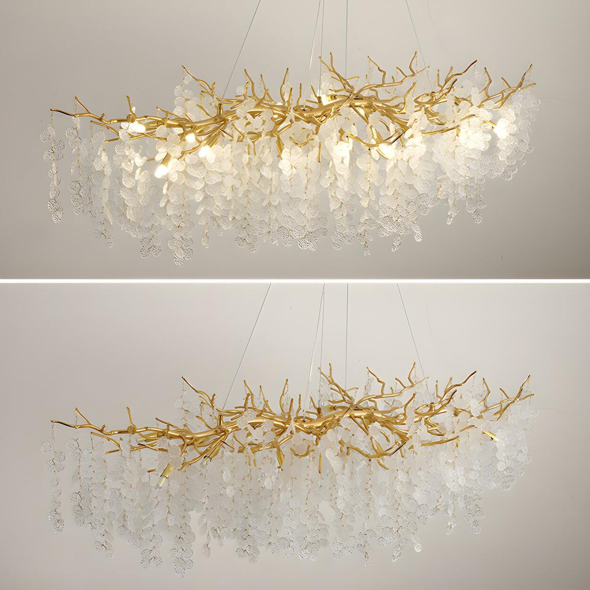 Luxury Gold Tree Branch Island Chandelier Light Image - 5