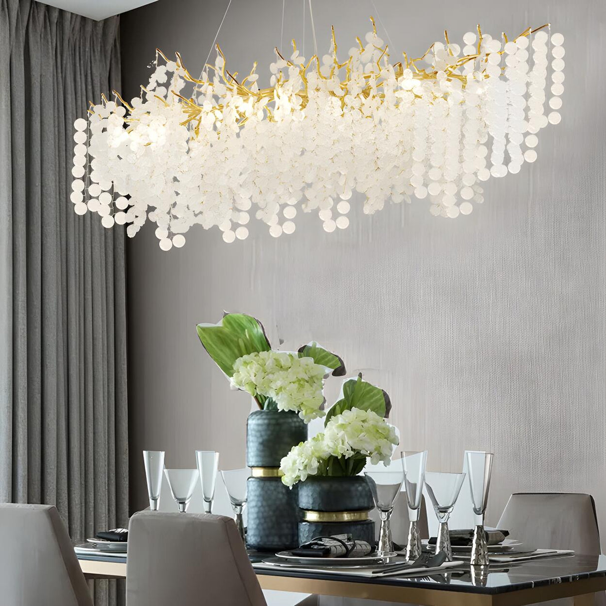 Luxury Gold Tree Branch Island Chandelier Light Image - 9