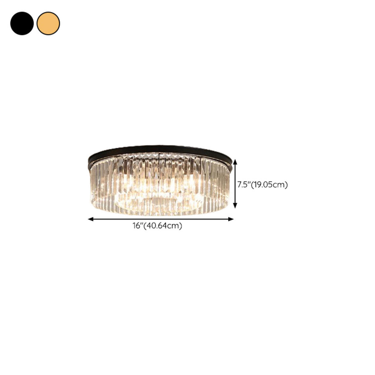 Luxury Gold Two-layer Crystal Strip Flush Mount Light