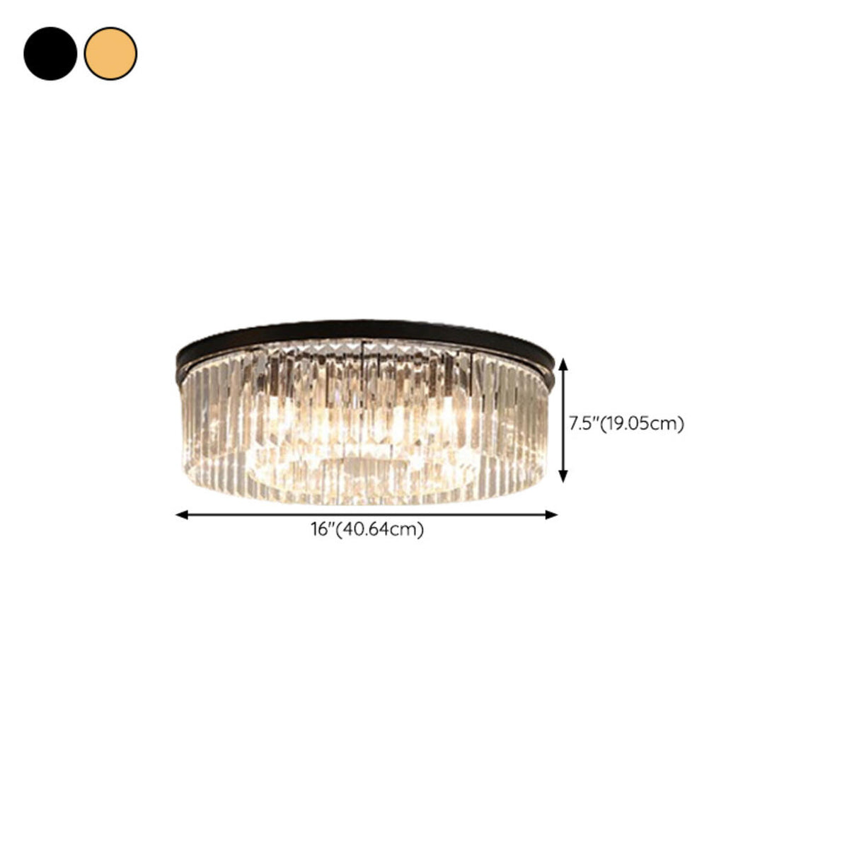 Luxury Gold Two-layer Crystal Strip Flush Mount Light Image - 13