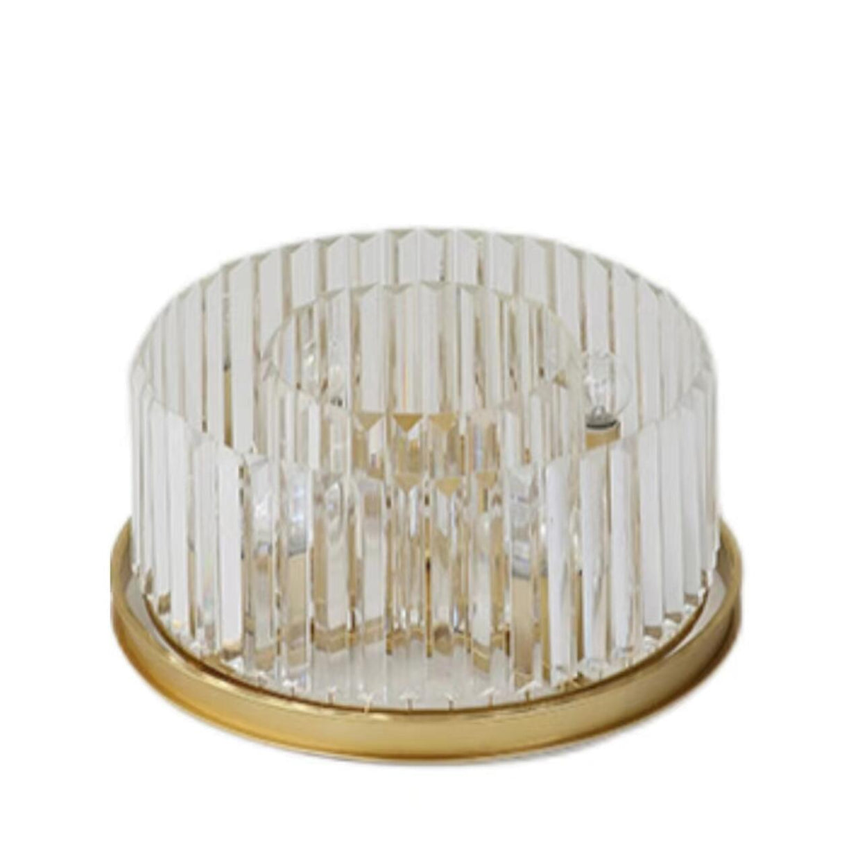 Luxury Gold Two-layer Crystal Strip Flush Mount Light Image - 5