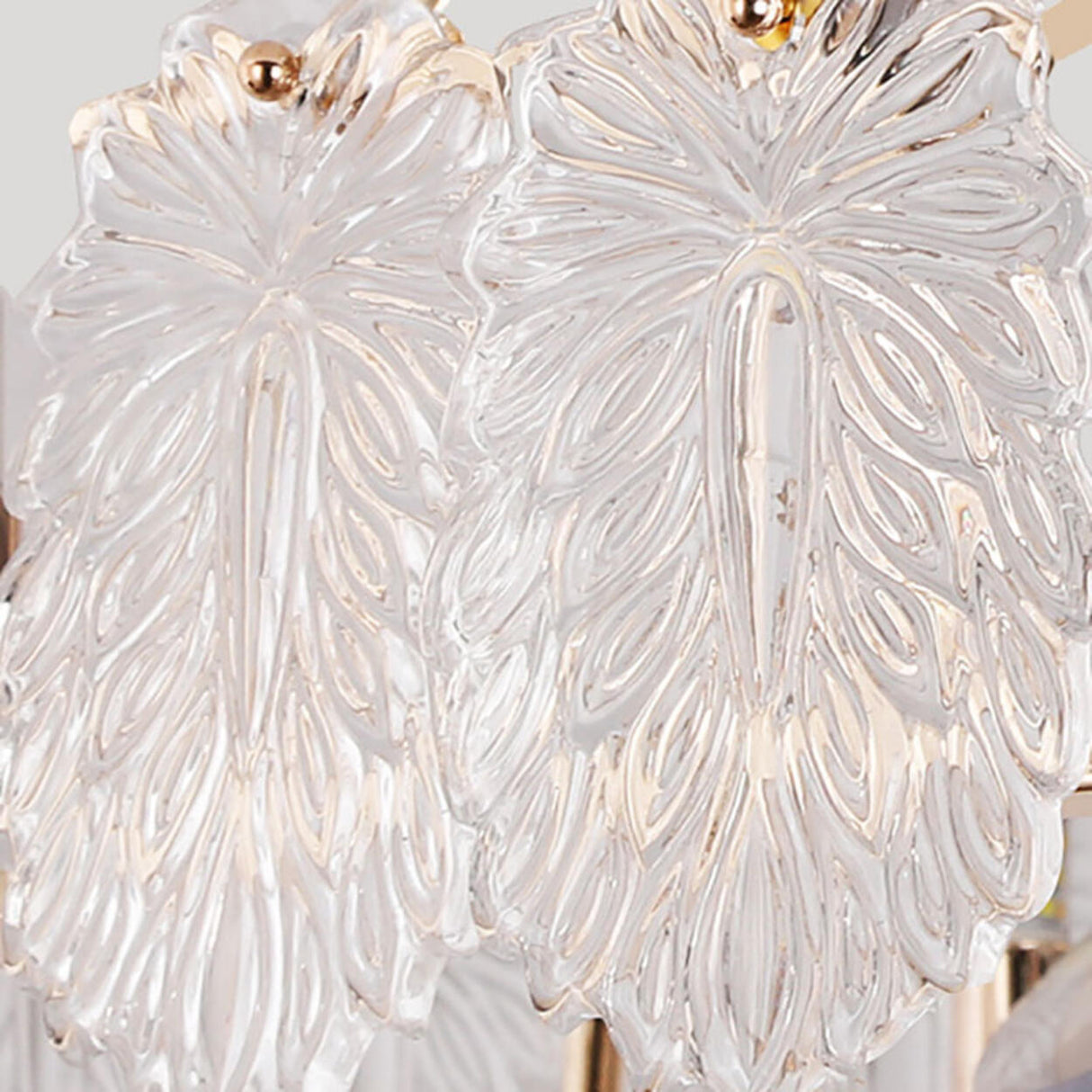 Luxury Leaf Shaped Round Chandelier Ceiling Fan Light Image - 15