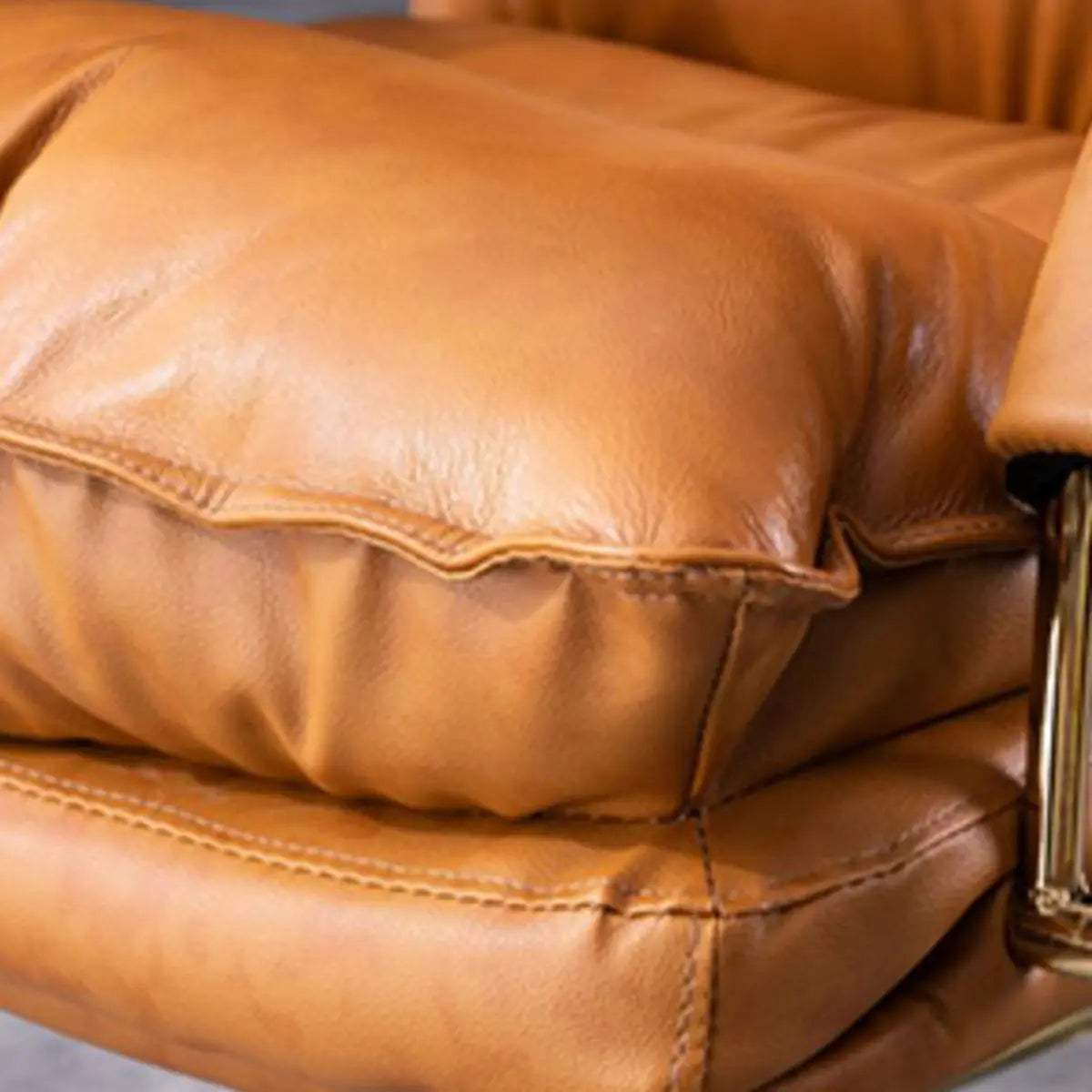 Luxury Leather Ergonomic Swivel Office Chair with Wheels Image - 13