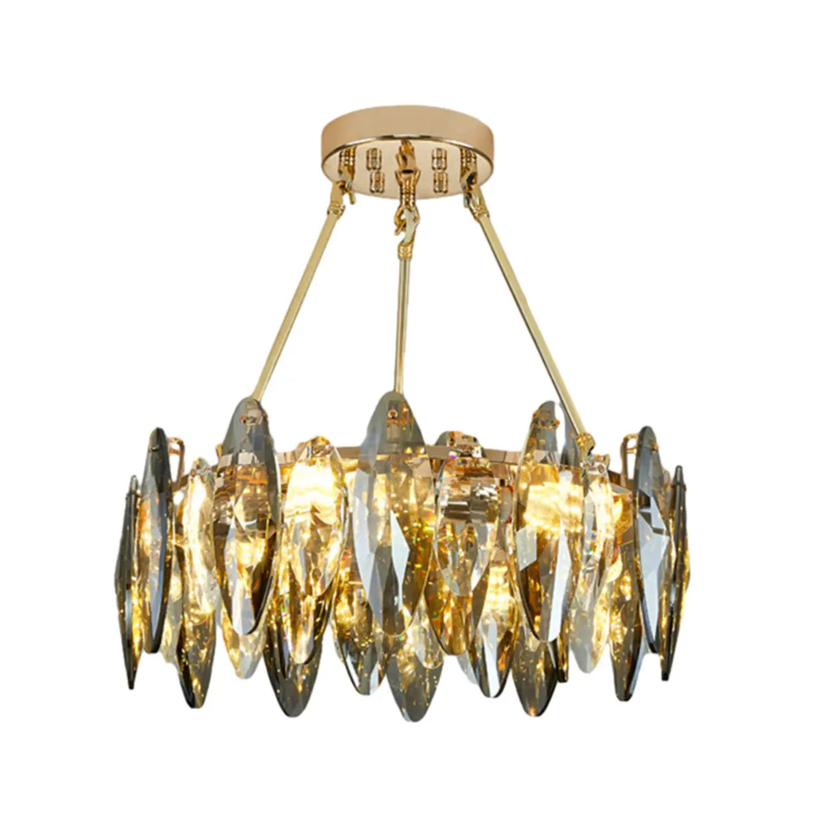 Luxury Modern Crystal Oval Round Living Room Chandelier Image - 8