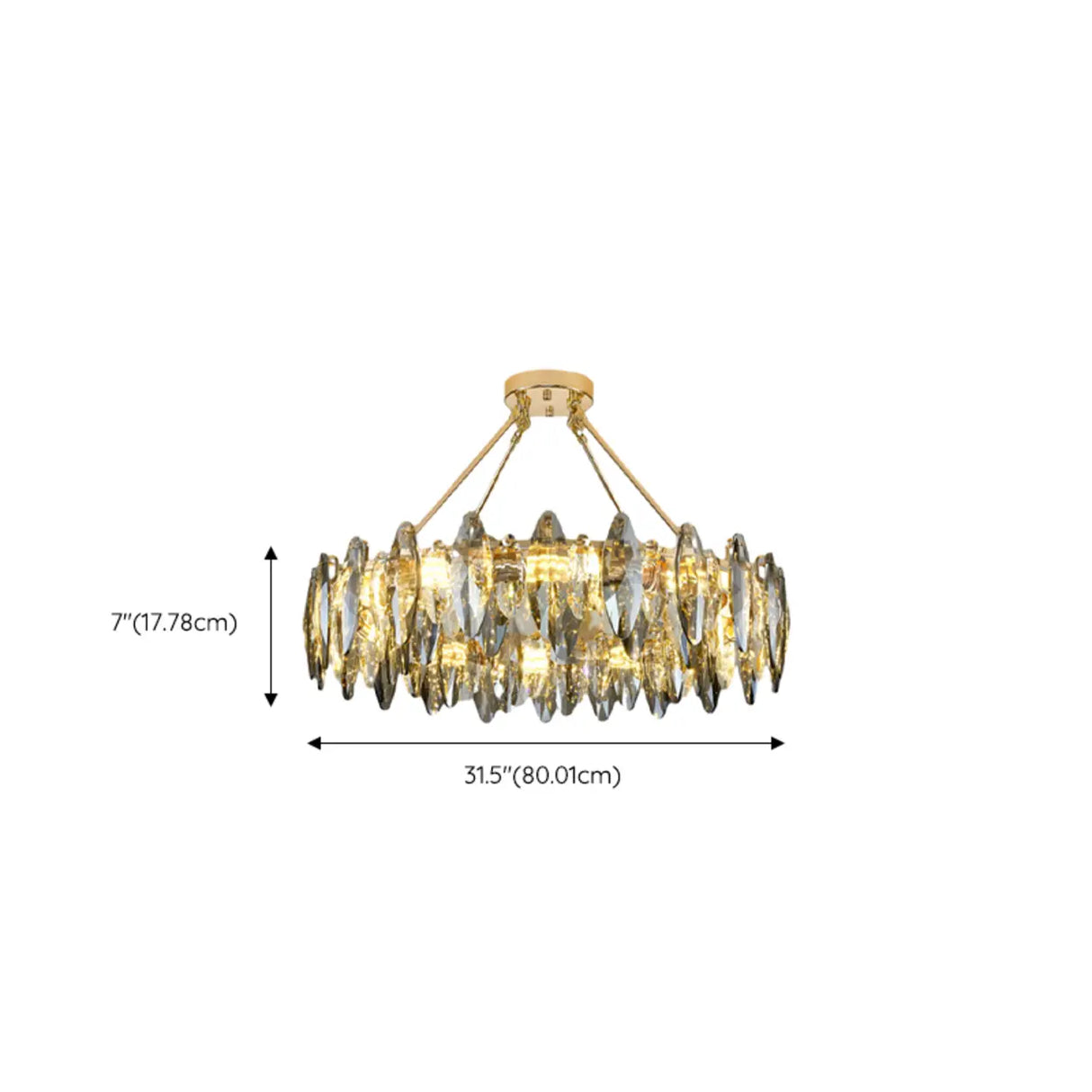 Luxury Modern Crystal Oval Round Living Room Chandelier Image - 13