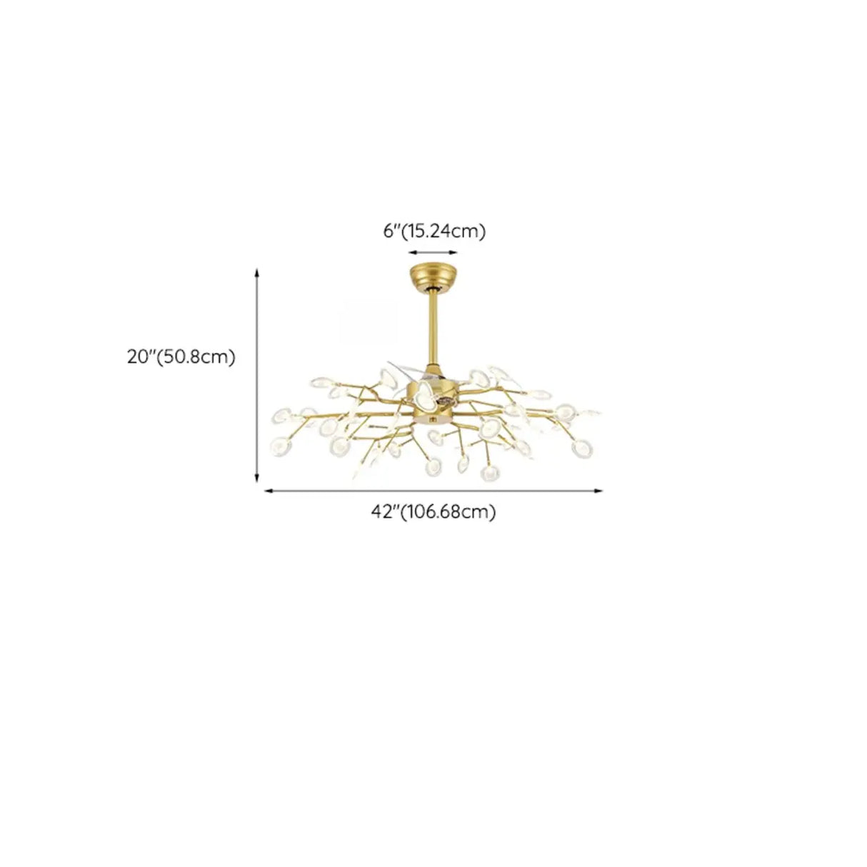 Luxury Modern Gold Firefly Chandelier Fan with Light
