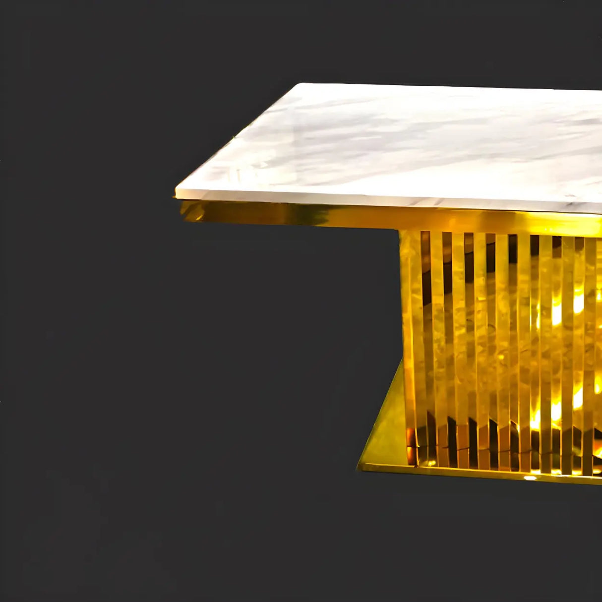 Luxury Rectangle White Marble Scratch Resistant Dining Table Image - 6