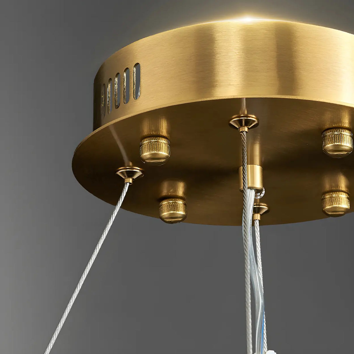 Luxury Round Gold Crystal Drum LIving Room Pendant Light Image - 12