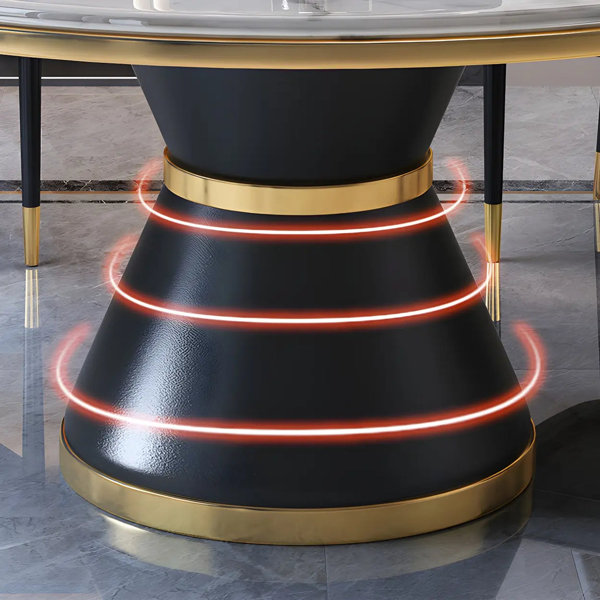 Luxury Round White Marble Scratch Resistant Dining Table Image - 8