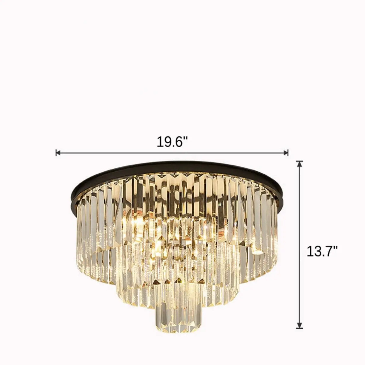 Luxury Tiered Crystal Strip Flush Mount Ceiling Light