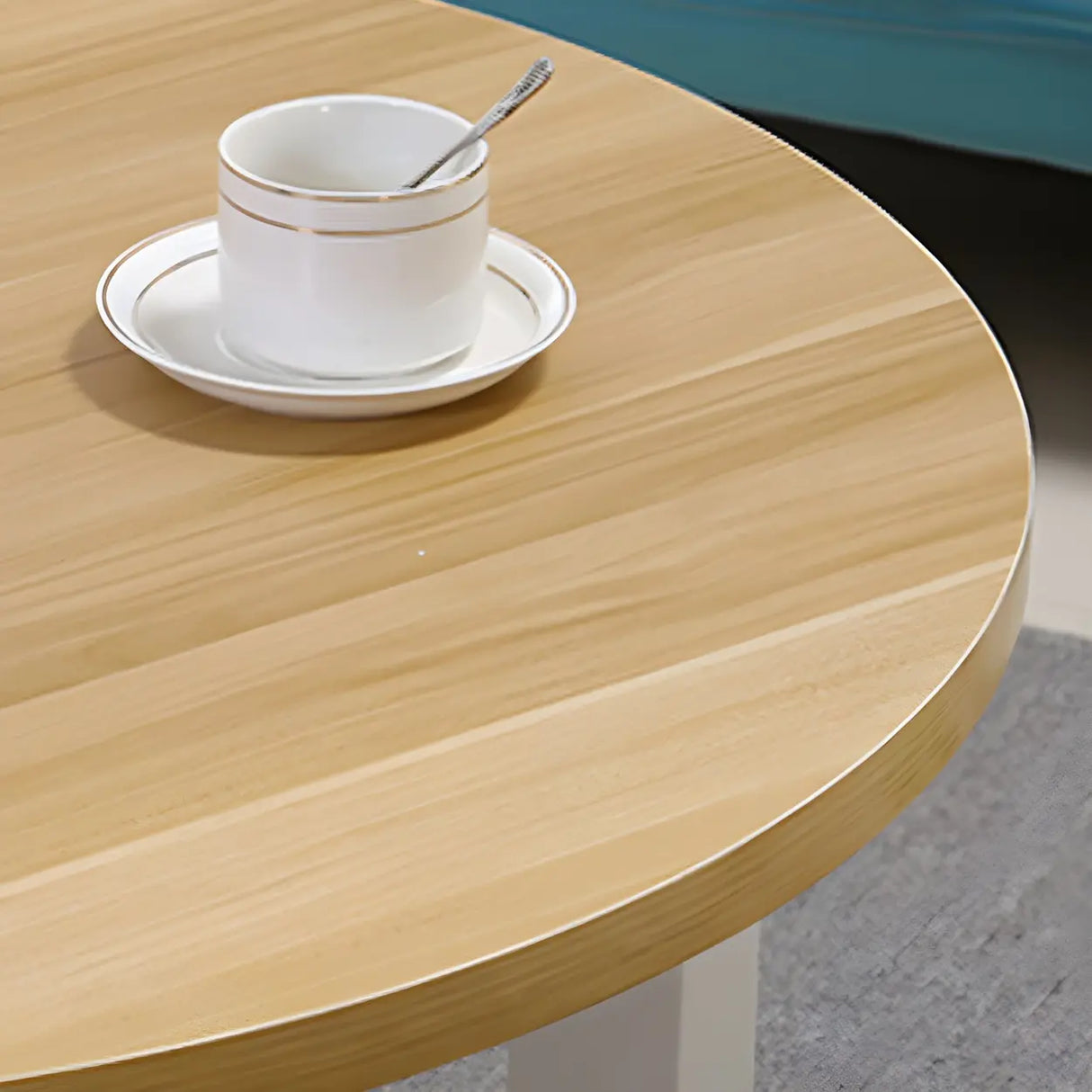 Manufactured Wood Round Coffee Table with Storage Shelf Image - 12