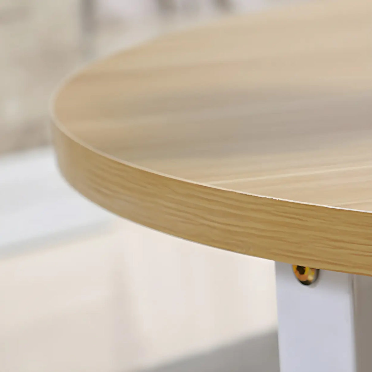 Manufactured Wood Round Coffee Table with Storage Shelf Image - 9