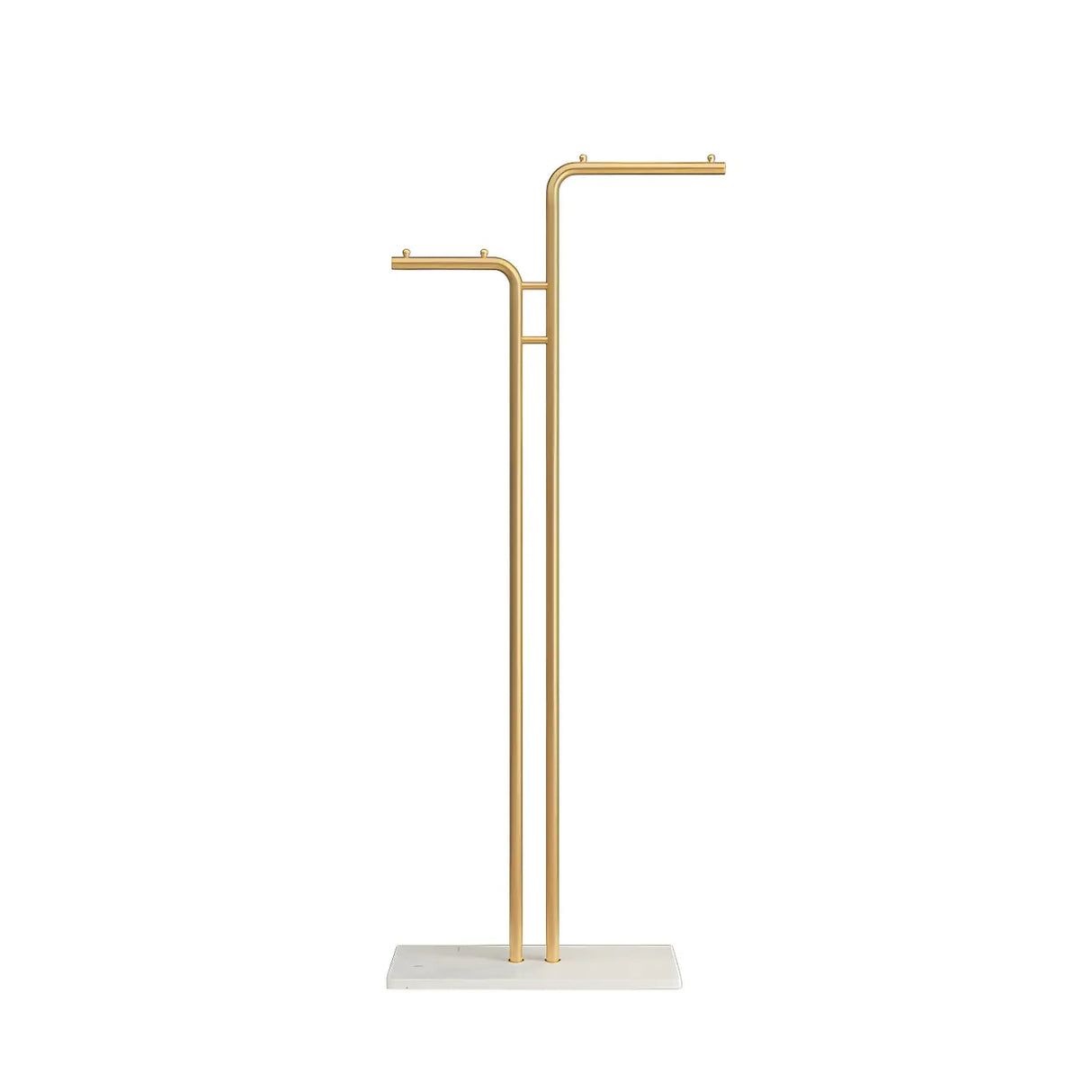 Marble Base Gold Metal Freestanding Coat Rack with Hooks Image - 25