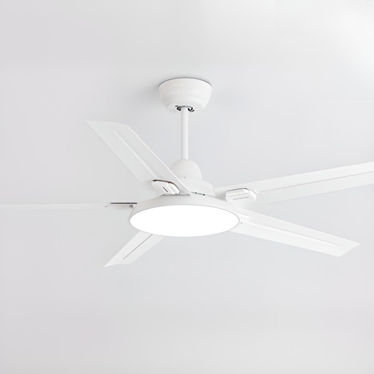 Matte Black Ceiling Fan with Integrated LED Light Image - 13