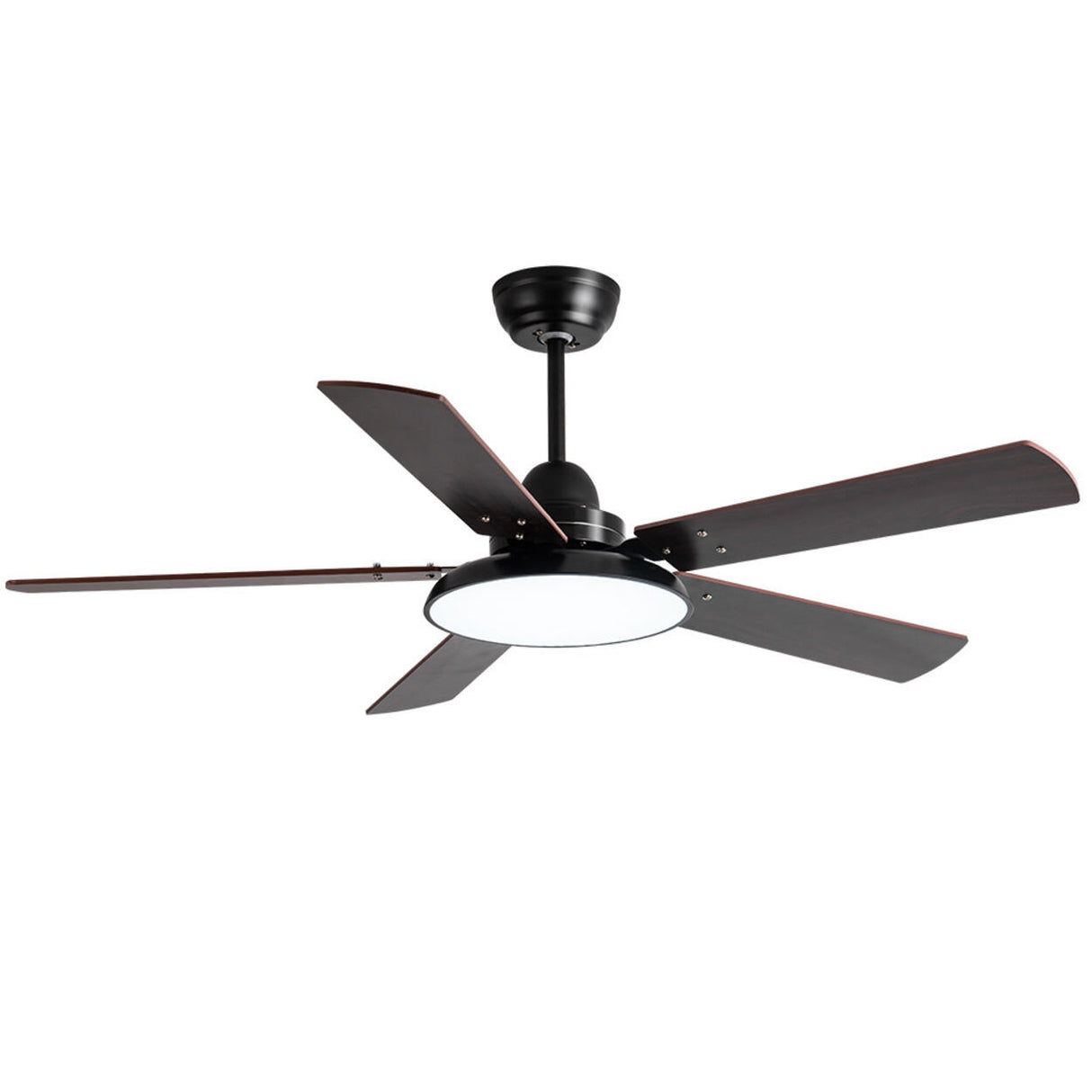 Matte Black Ceiling Fan with Integrated LED Light Image - 5