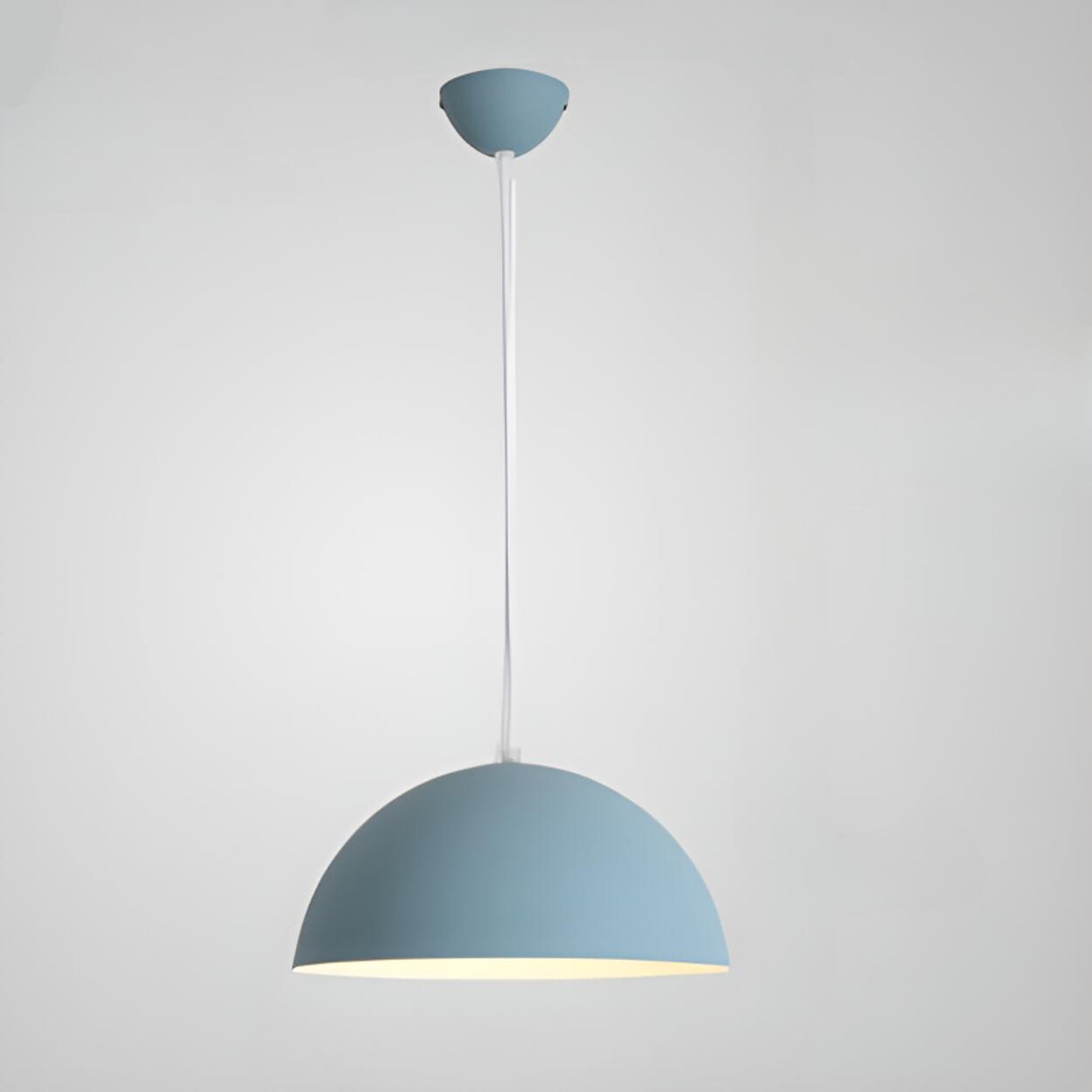 Matte Metal Dome Pendant Light Adjustable Height Image - 11