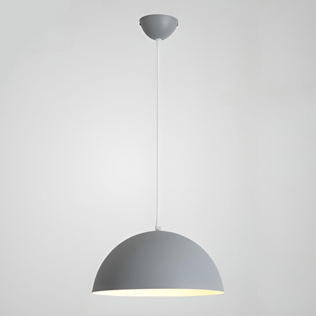 Matte Metal Dome Pendant Light Adjustable Height Image - 12