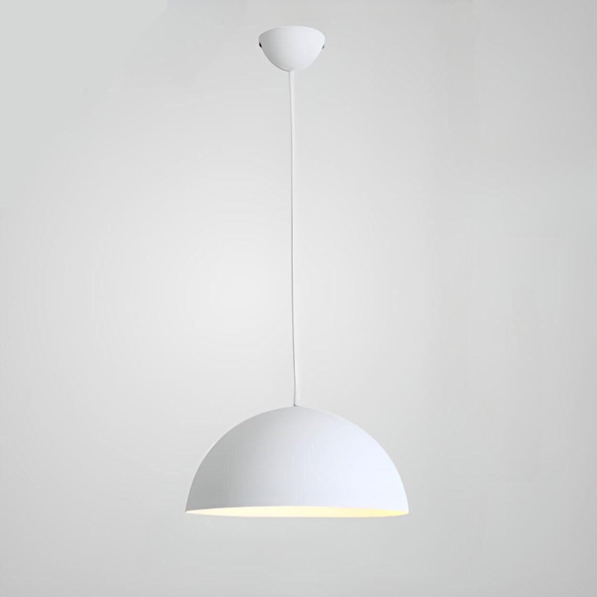 Matte Metal Dome Pendant Light Adjustable Height Image - 13
