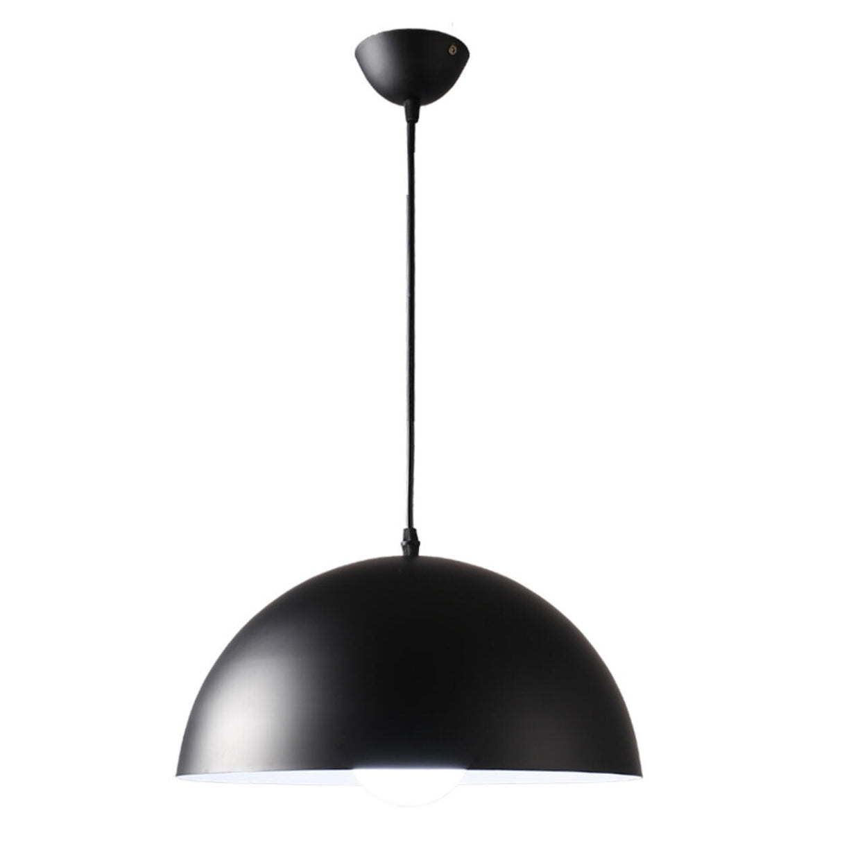 Matte Metal Dome Pendant Light Adjustable Height Image - 5
