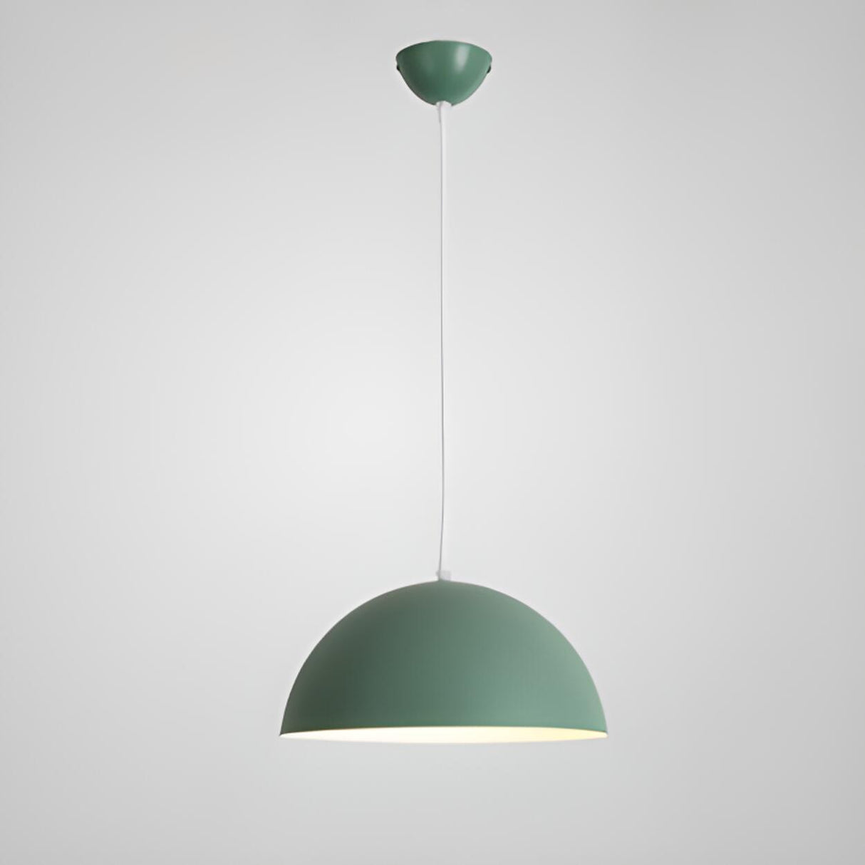 Matte Metal Dome Pendant Light Adjustable Height Image - 6