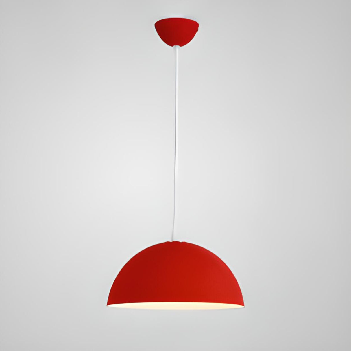 Matte Metal Dome Pendant Light Adjustable Height Image - 7