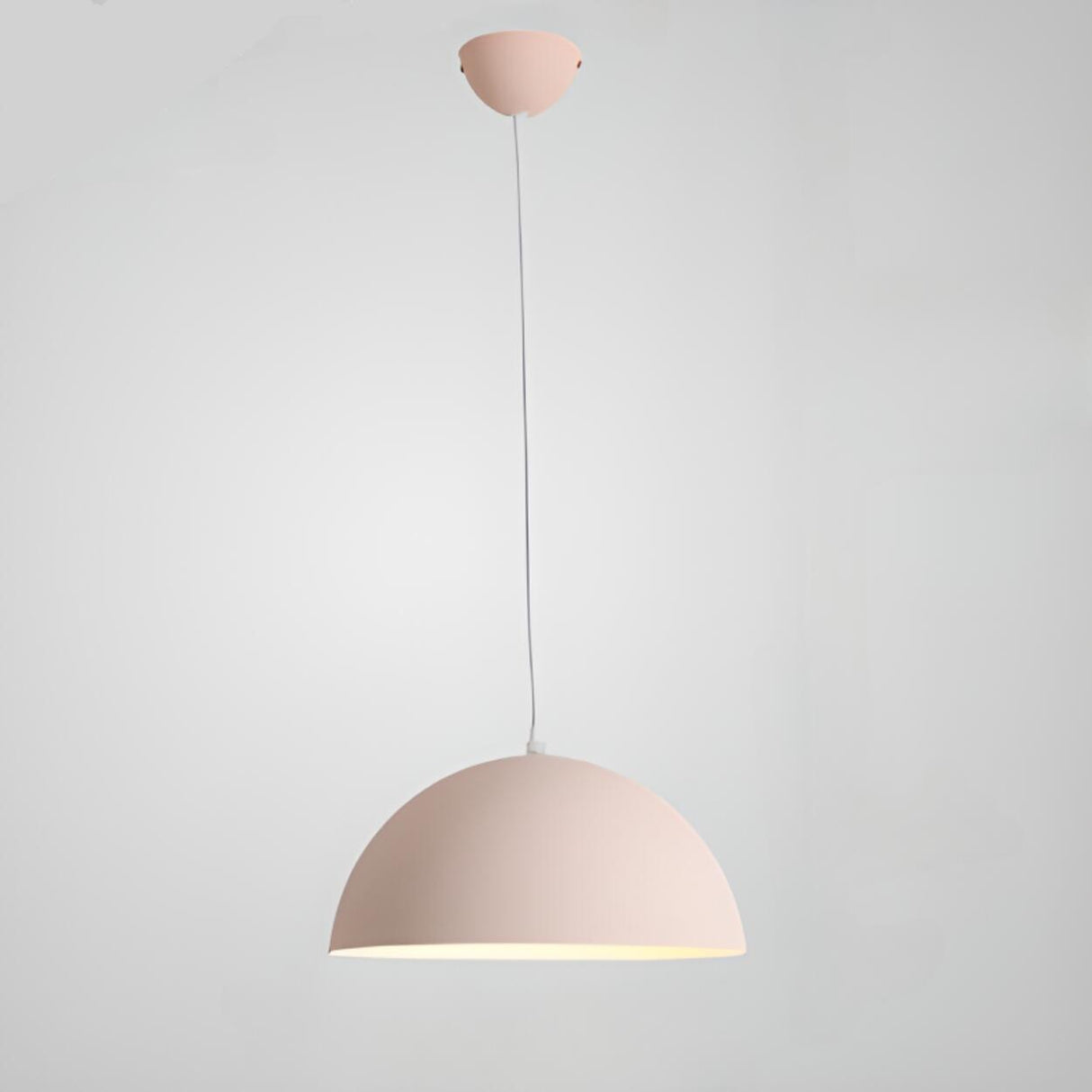 Matte Metal Dome Pendant Light Adjustable Height Image - 8