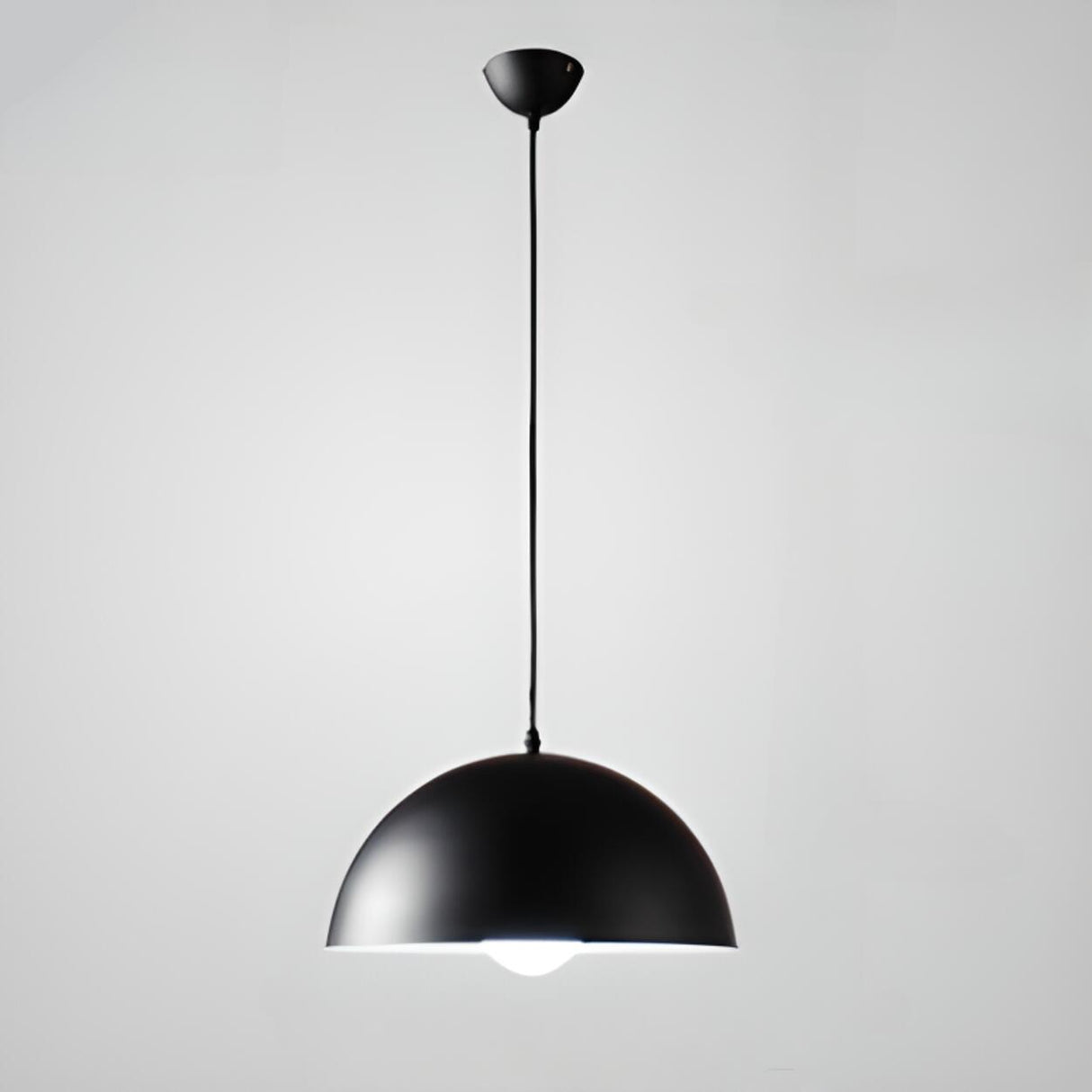Matte Metal Dome Pendant Light Adjustable Height Image - 9