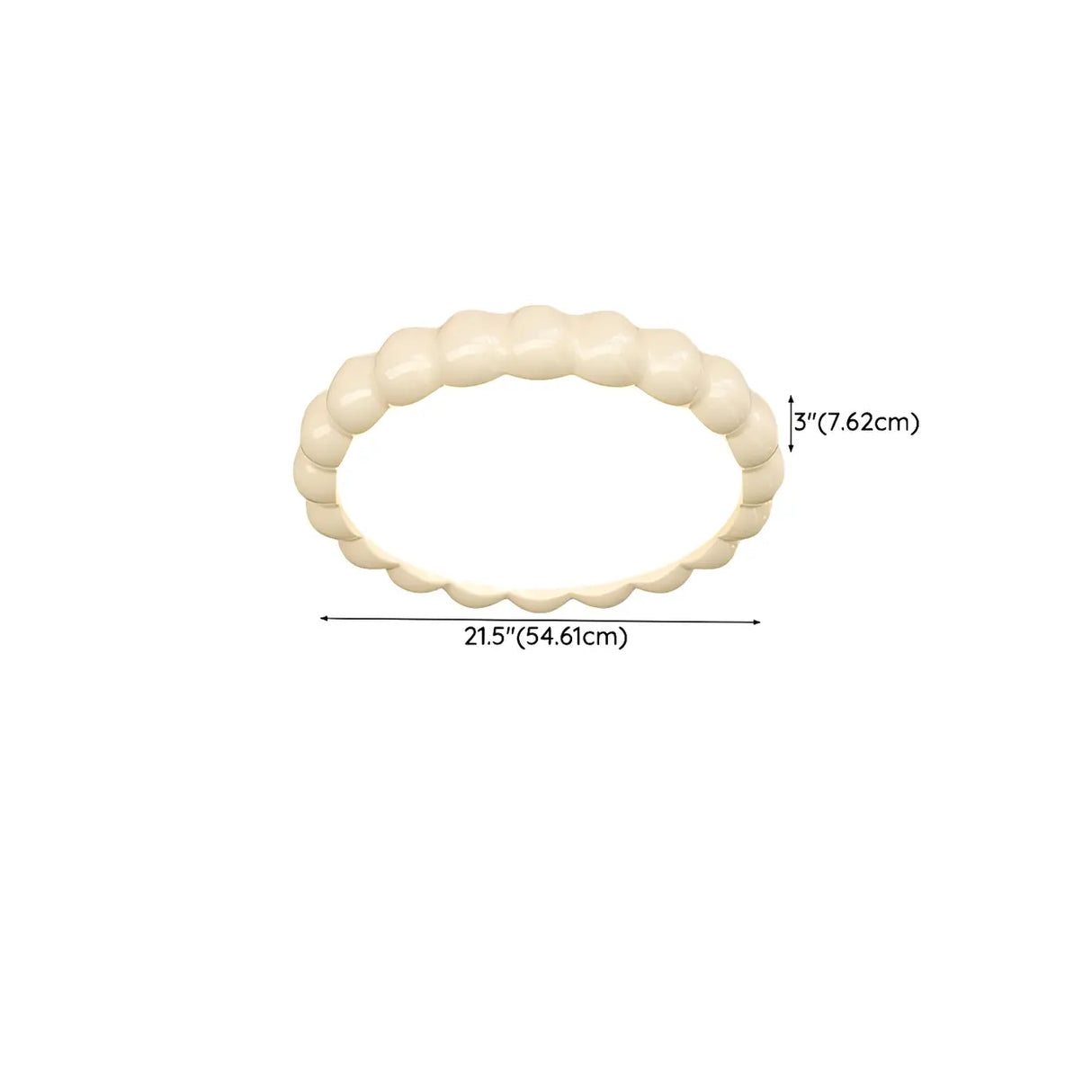 Medium Milk Cocoa Round Resin LED Flush Mount Light