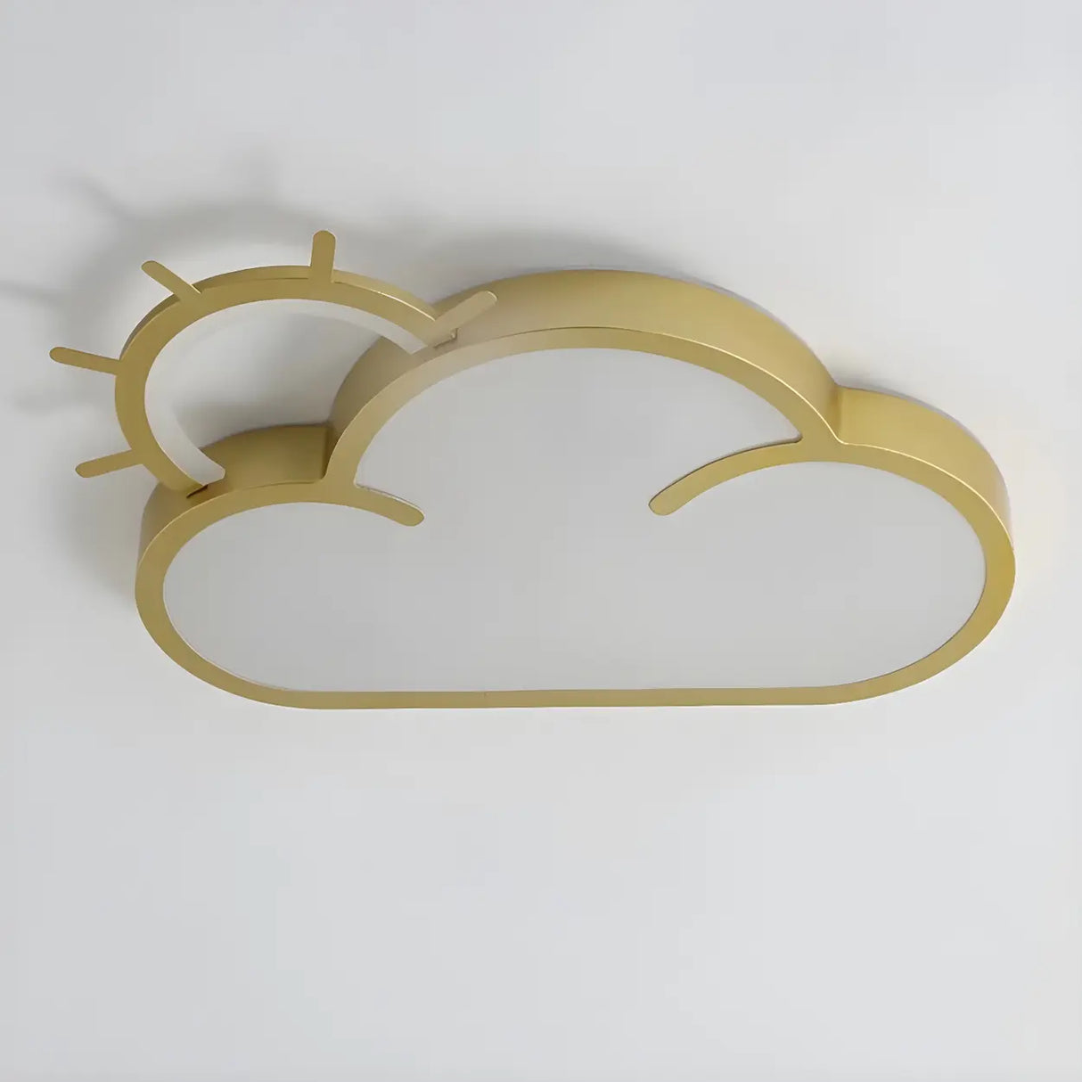Medium Sun Cloud White Flush Mount Light Kids Room Image - 12