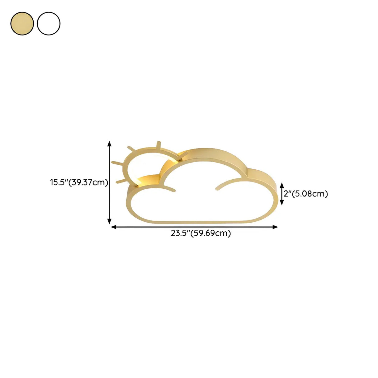 Medium Sun Cloud White Flush Mount Light Kids Room Image - 18