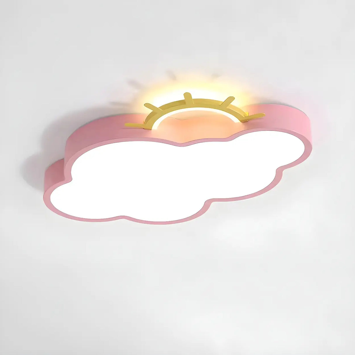 Medium Sun Cloud White Flush Mount Light Kids Room Image - 7