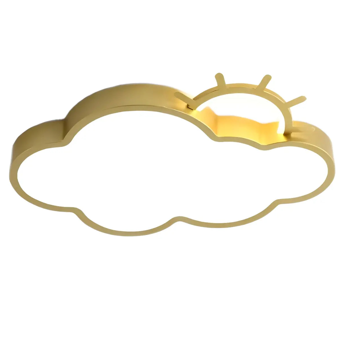 Medium Sun Cloud White Flush Mount Light Kids Room Image - 10