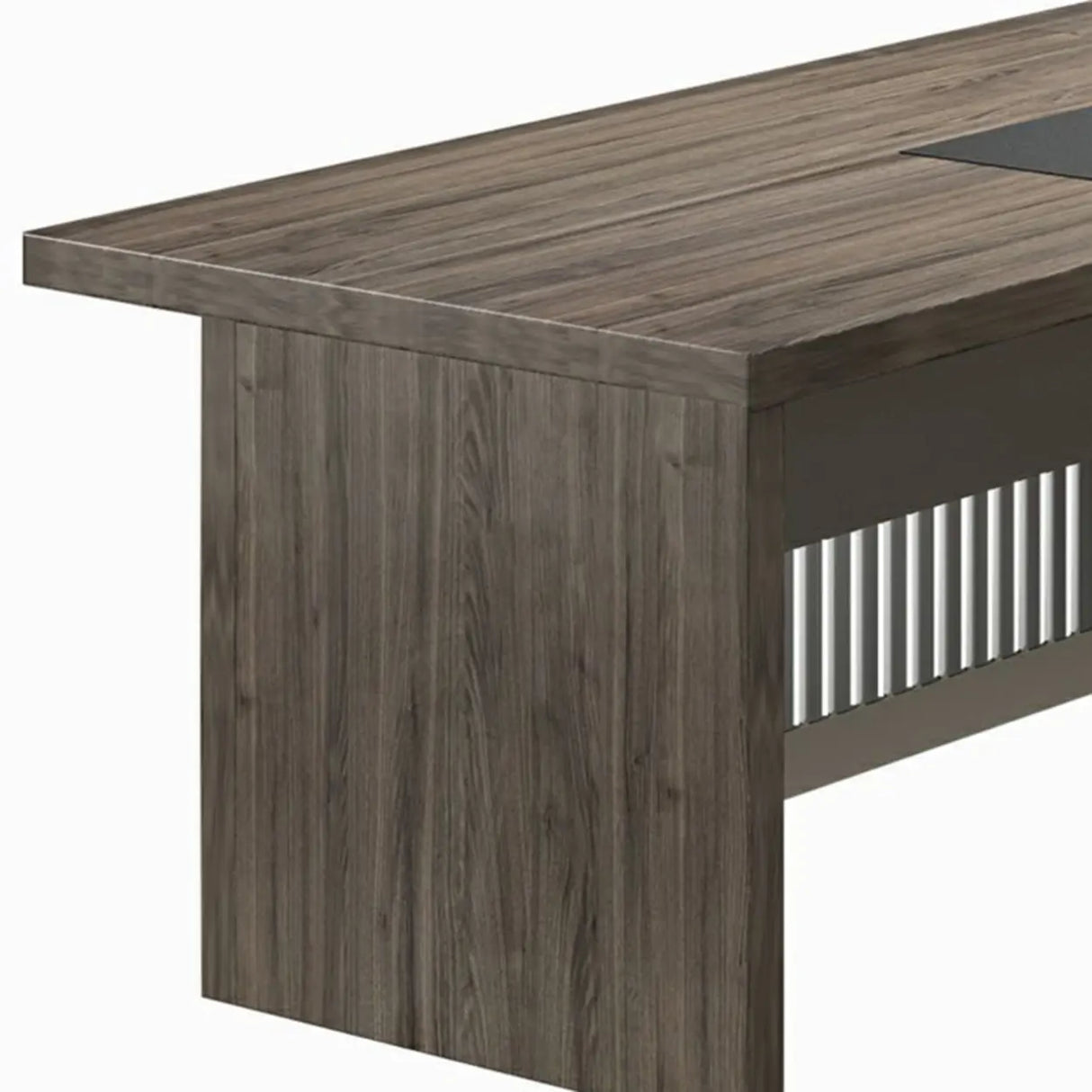 Medium Wood Tone L-Shape Office Executive Desk Image - 10