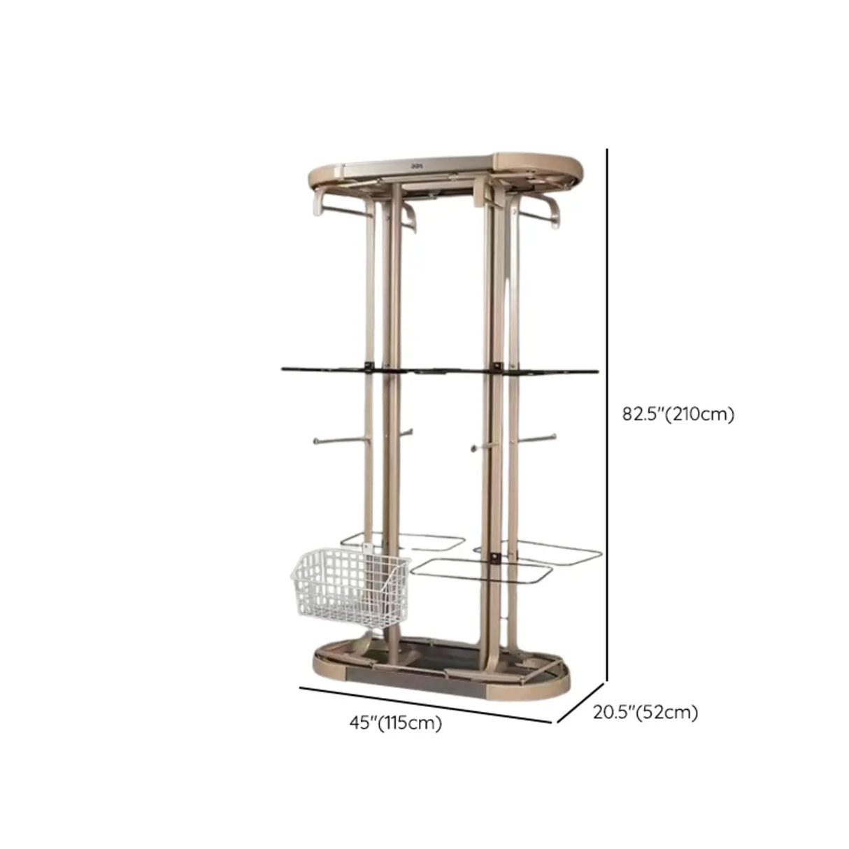 Metal Frame Gold Freestanding Multi-Tier Coat Rack Image - 17