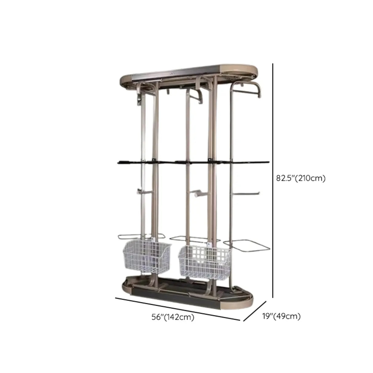 Metal Frame Gold Freestanding Multi-Tier Coat Rack Image - 18