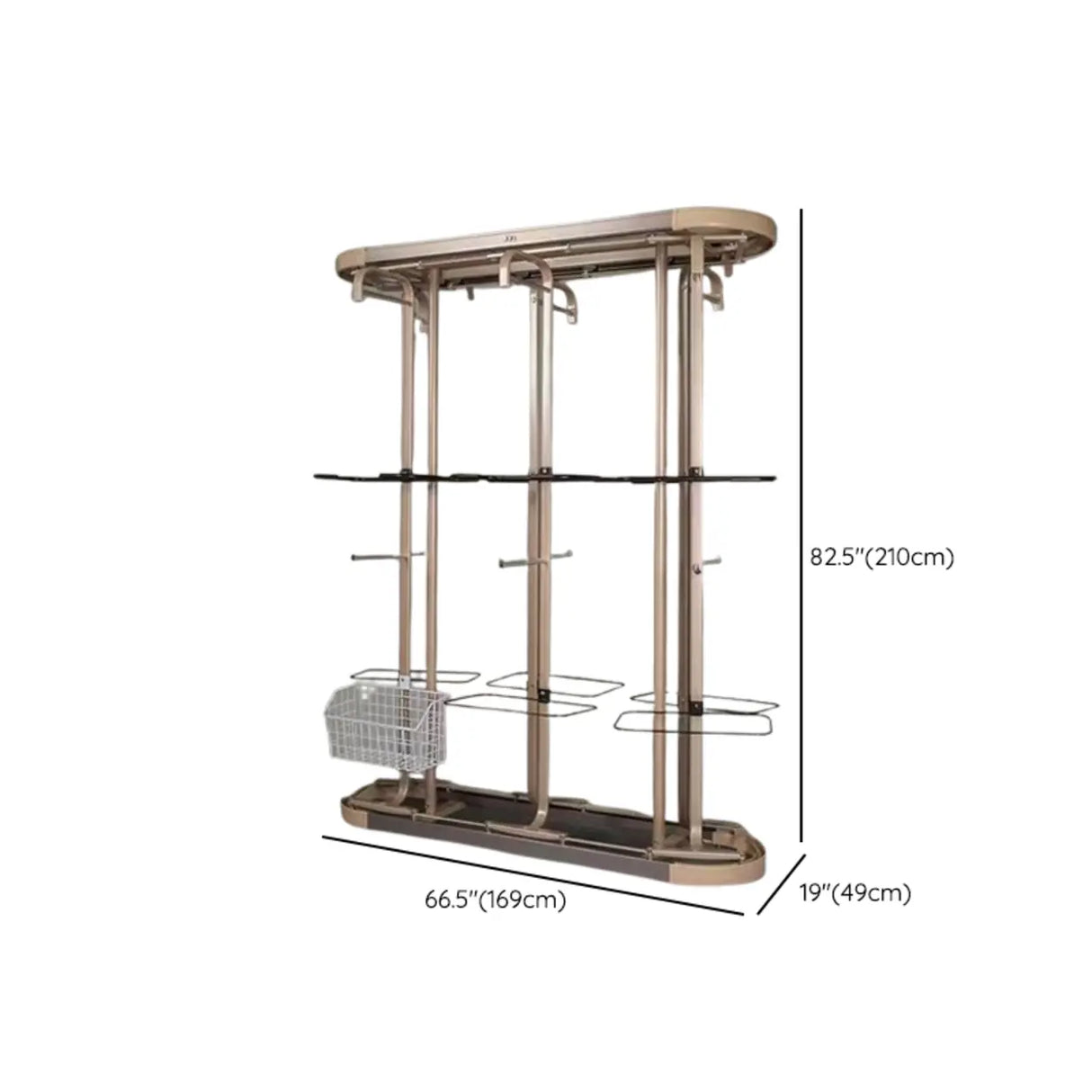 Metal Frame Gold Freestanding Multi-Tier Coat Rack Image - 19